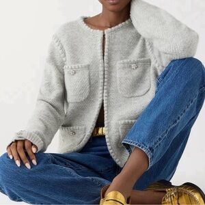 J. Crew Light Gray Women's Cardigan with Pockets